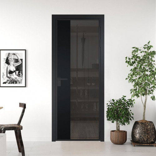 Межкомнатная дверь ProfilDoors 7 AG стекло Тонированное цвет профиля Черный матовый вставка Блэк