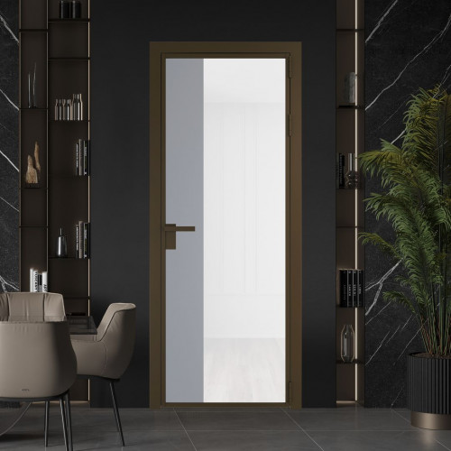 Межкомнатная дверь ProfilDoors 7 AG стекло Триплекс белый цвет профиля Деорэ вставка Смоки
