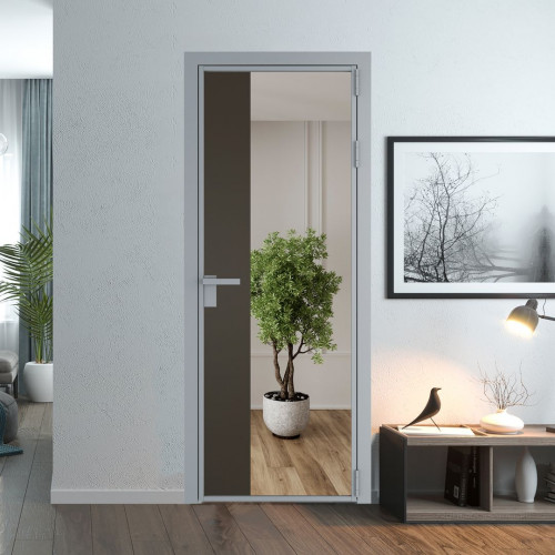 Межкомнатная дверь ProfilDoors 7 AG стекло Зеркало цвет профиля Серебро вставка Перламутр бронза
