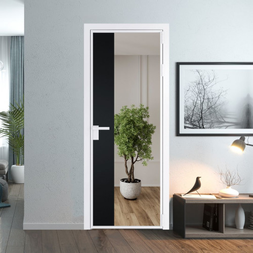 Межкомнатная дверь ProfilDoors 7 AG стекло Зеркало цвет профиля Вайт вставка Блэк