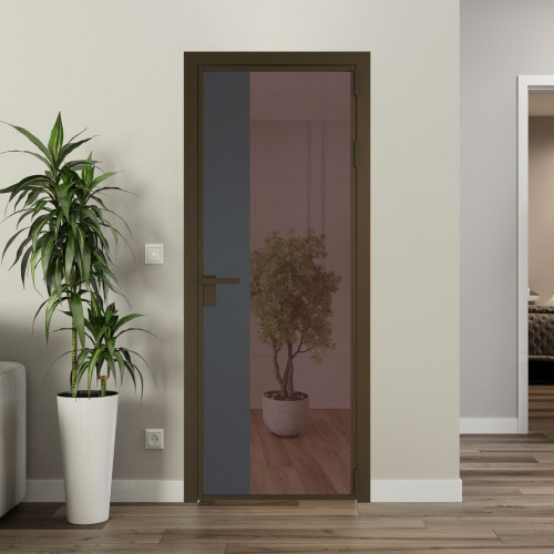 Межкомнатная дверь ProfilDoors 7 AG стекло Золотистая бронза цвет профиля Деорэ вставка Графит