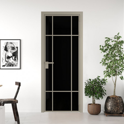 Межкомнатная дверь ProfilDoors 8 AG стекло Триплекс черный цвет профиля Никель матовый