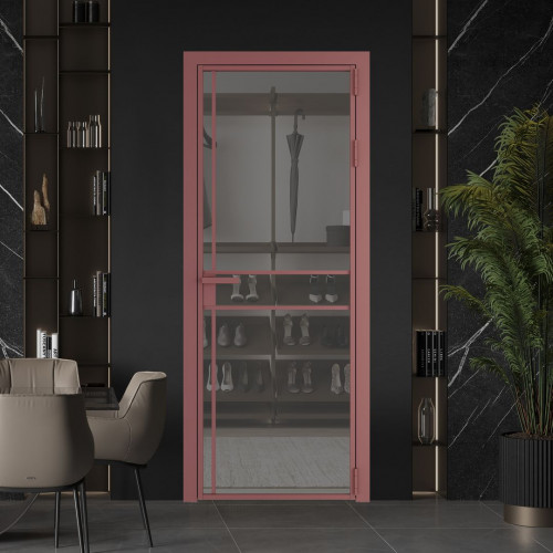 Межкомнатная дверь ProfilDoors 9 AG стекло Комфорт серый цвет профиля Красный антрацит