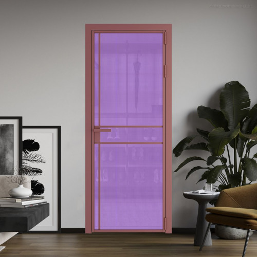 Межкомнатная дверь ProfilDoors 9 AG стекло Кризет фиолетовое цвет профиля Красный антрацит