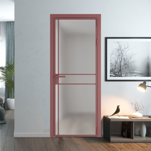 Межкомнатная дверь ProfilDoors 9 AG стекло Матовое цвет профиля Красный антрацит