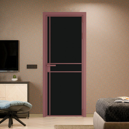 Межкомнатная дверь ProfilDoors 9 AG стекло Монохром черный триплекс цвет профиля Красный антрацит