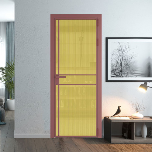Межкомнатная дверь ProfilDoors 9 AG стекло Мору золото цвет профиля Красный антрацит