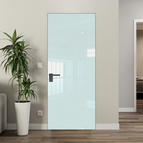 Межкомнатная дверь ProfilDoors 1 AGK цвет Lacobel Белый лак кромка Серая ночь