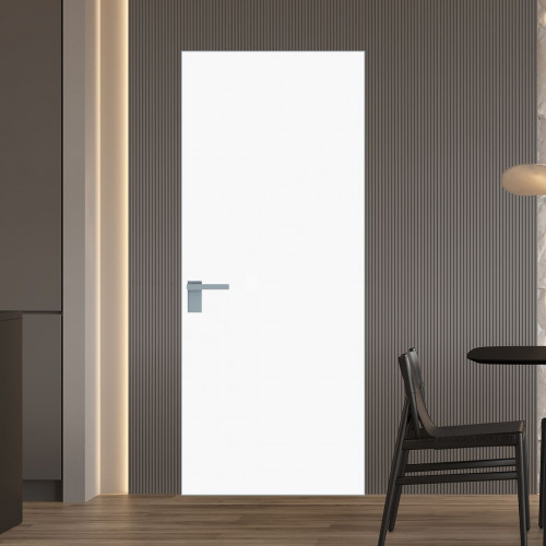 Межкомнатная дверь ProfilDoors 1 AGK цвет Монохром белый просветленный триплекс кромка Серебро