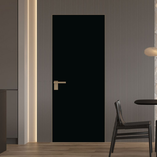 Межкомнатная дверь ProfilDoors 1 AGK цвет Монохром черный триплекс кромка Шампань