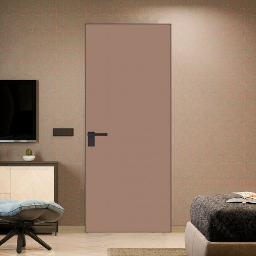 Межкомнатная дверь ProfilDoors 1 AGK цвет Монохром капучино триплекс кромка Черный матовый