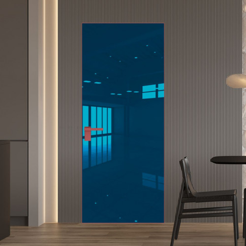 Межкомнатная дверь ProfilDoors 1 AGK цвет Зеркало Blue кромка Красный антрацит
