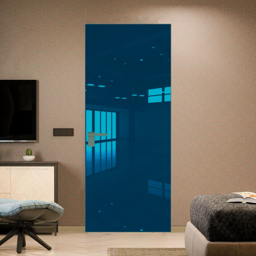 Межкомнатная дверь ProfilDoors 1 AGK цвет Зеркало Blue кромка Зеленый воск