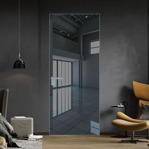 Межкомнатная дверь ProfilDoors 1 AGK цвет Зеркало Grey кромка Серебро