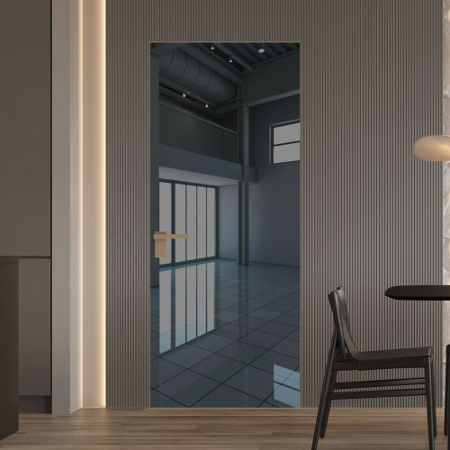 Межкомнатная дверь ProfilDoors 1 AGK цвет Зеркало Grey кромка Шампань