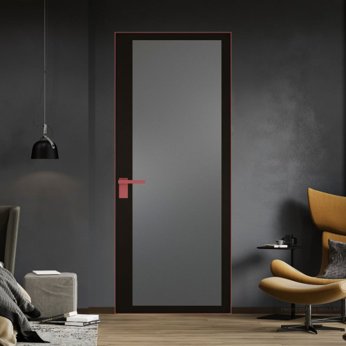 Межкомнатная дверь ProfilDoors 2 AGK цвет Мателюкс графит черный прокрас кромка Красный антрацит