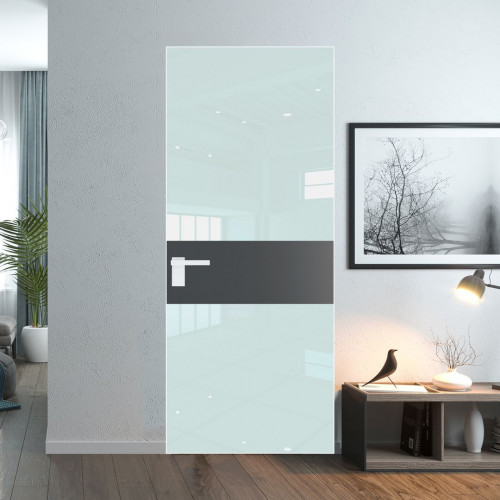 Межкомнатная дверь ProfilDoors 5 AGK цвет Lacobel Белый лак вставка Графит кромка Вайт