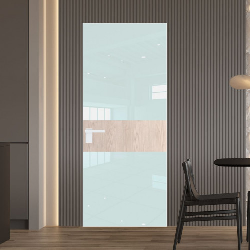 Межкомнатная дверь ProfilDoors 5 AGK цвет Lacobel Белый лак вставка Каштан светлый кромка Вайт