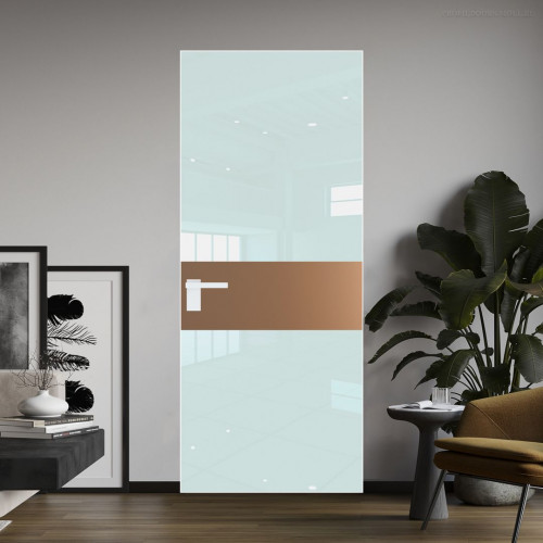 Межкомнатная дверь ProfilDoors 5 AGK цвет Lacobel Белый лак вставка Перламутр золото кромка Вайт