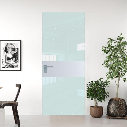 Межкомнатная дверь ProfilDoors 5 AGK цвет Lacobel Белый лак вставка Вайт кромка Матовая