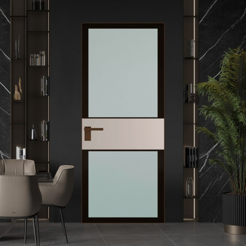 Межкомнатная дверь ProfilDoors 5 AGK цвет Мателюкс черный прокрас вставка Сэнд кромка Деорэ