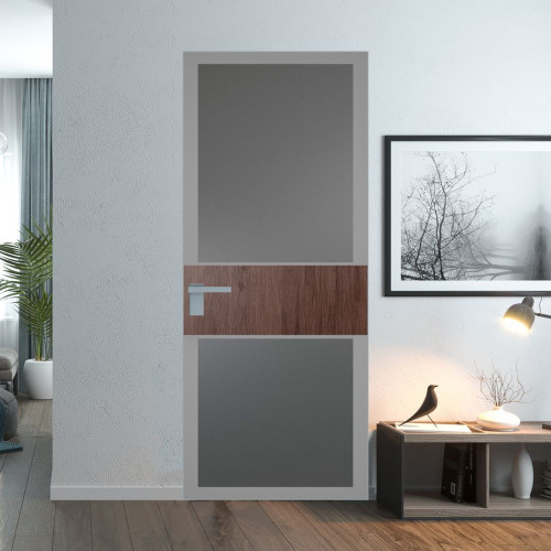 Межкомнатная дверь ProfilDoors 5 AGK цвет Мателюкс графит серый прокрас вставка Дуб Тобакко кромка Матовая