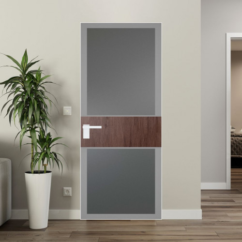 Межкомнатная дверь ProfilDoors 5 AGK цвет Мателюкс графит серый прокрас вставка Дуб Тобакко кромка Вайт