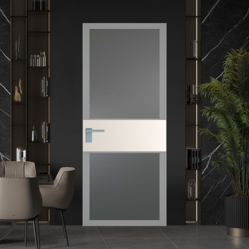 Межкомнатная дверь ProfilDoors 5 AGK цвет Мателюкс графит серый прокрас вставка Перламутр белый кромка Матовая