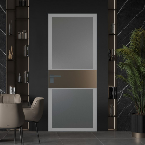 Межкомнатная дверь ProfilDoors 5 AGK цвет Мателюкс графит серый прокрас вставка Перламутр бронза кромка Серая ночь