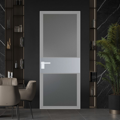 Межкомнатная дверь ProfilDoors 5 AGK цвет Мателюкс графит серый прокрас вставка Смоки кромка Вайт