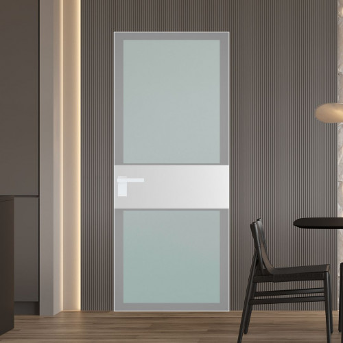 Межкомнатная дверь ProfilDoors 5 AGK цвет Мателюкс серый прокрас вставка Крем Вайт кромка Вайт