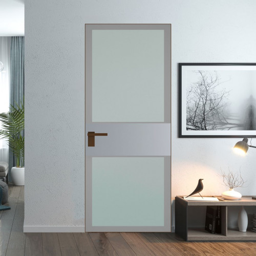 Межкомнатная дверь ProfilDoors 5 AGK цвет Мателюкс серый прокрас вставка Смоки кромка Деорэ