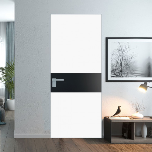 Межкомнатная дверь ProfilDoors 5 AGK цвет Монохром белый просветленный триплекс вставка Блэк кромка Матовая
