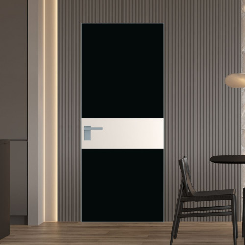 Межкомнатная дверь ProfilDoors 5 AGK цвет Монохром черный триплекс вставка Перламутр белый кромка Матовая