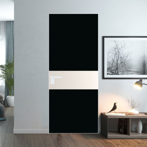 Межкомнатная дверь ProfilDoors 5 AGK цвет Монохром черный триплекс вставка Перламутр белый кромка Вайт