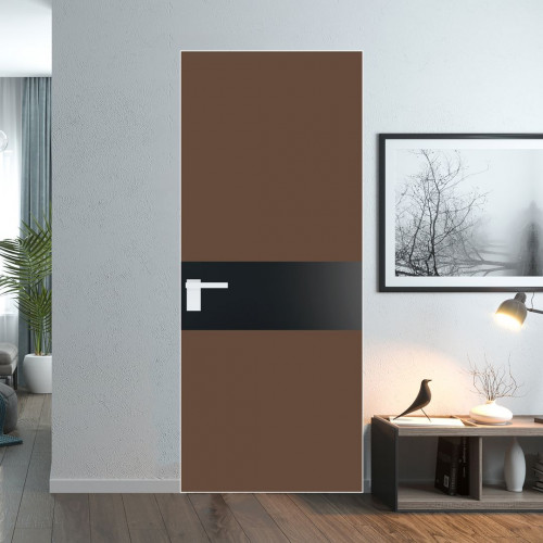 Межкомнатная дверь ProfilDoors 5 AGK цвет Монохром гляссе триплекс вставка Блэк кромка Вайт