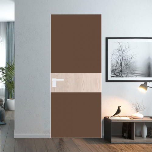 Межкомнатная дверь ProfilDoors 5 AGK цвет Монохром гляссе триплекс вставка Каштан светлый кромка Вайт