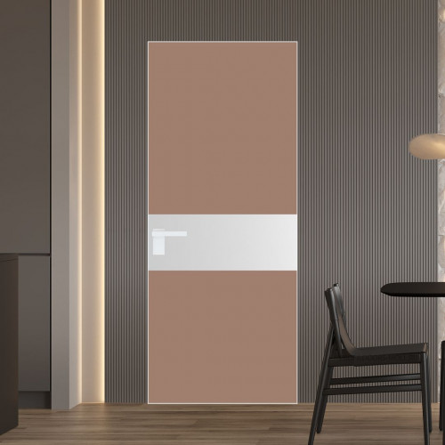 Межкомнатная дверь ProfilDoors 5 AGK цвет Монохром капучино триплекс вставка Крем Вайт кромка Вайт