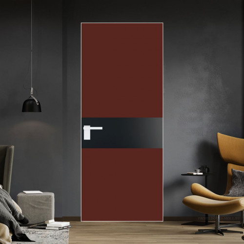 Межкомнатная дверь ProfilDoors 5 AGK цвет Монохром шоколад триплекс вставка Блэк кромка Вайт