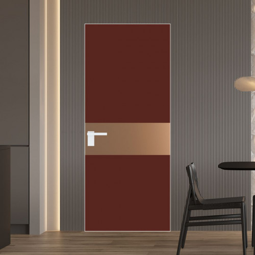Межкомнатная дверь ProfilDoors 5 AGK цвет Монохром шоколад триплекс вставка Перламутр золото кромка Вайт