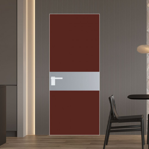 Межкомнатная дверь ProfilDoors 5 AGK цвет Монохром шоколад триплекс вставка Смоки кромка Вайт