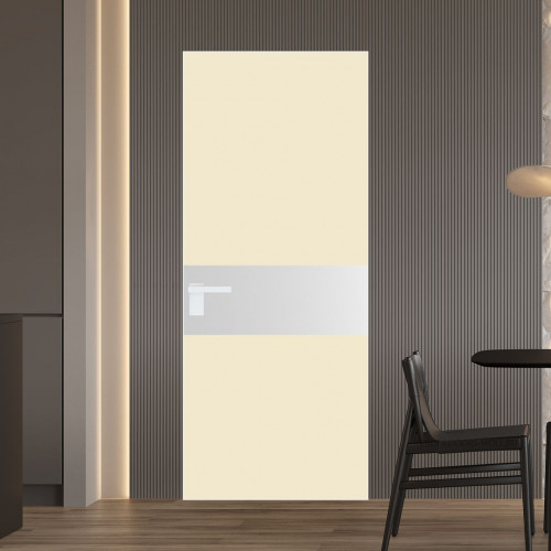 Межкомнатная дверь ProfilDoors 5 AGK цвет Монохром жемчуг триплекс вставка Крем Вайт кромка Вайт