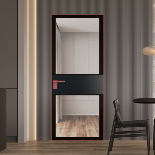 Межкомнатная дверь ProfilDoors 5 AGK цвет Планибель черный прокрас вставка Блэк кромка Красный антрацит