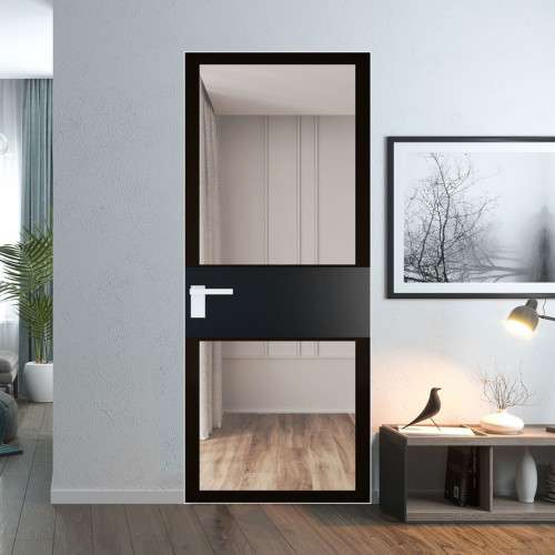 Межкомнатная дверь ProfilDoors 5 AGK цвет Планибель черный прокрас вставка Блэк кромка Вайт