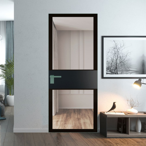 Межкомнатная дверь ProfilDoors 5 AGK цвет Планибель черный прокрас вставка Блэк кромка Зеленый воск