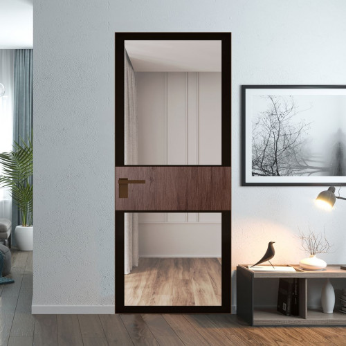 Межкомнатная дверь ProfilDoors 5 AGK цвет Планибель черный прокрас вставка Дуб Тобакко кромка Деорэ