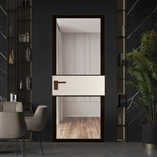 Межкомнатная дверь ProfilDoors 5 AGK цвет Планибель черный прокрас вставка Кремовая Магнолия кромка Деорэ