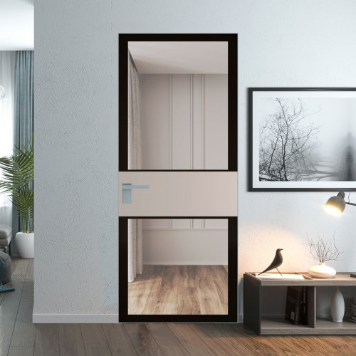 Межкомнатная дверь ProfilDoors 5 AGK цвет Планибель черный прокрас вставка Сэнд кромка Серебро