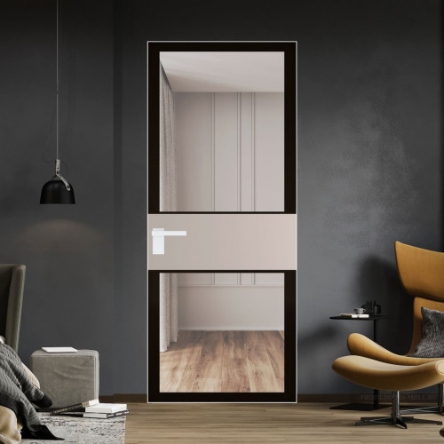 Межкомнатная дверь ProfilDoors 5 AGK цвет Планибель черный прокрас вставка Сэнд кромка Вайт
