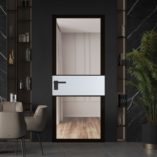 Межкомнатная дверь ProfilDoors 5 AGK цвет Планибель черный прокрас вставка Вайт кромка Черный матовый